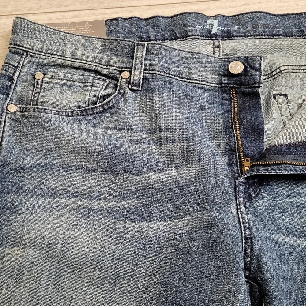 👖NWT 7 For All Mankind Jeans Men 40x30 Medium Wash w/Fade Bootcut Western Rodeo